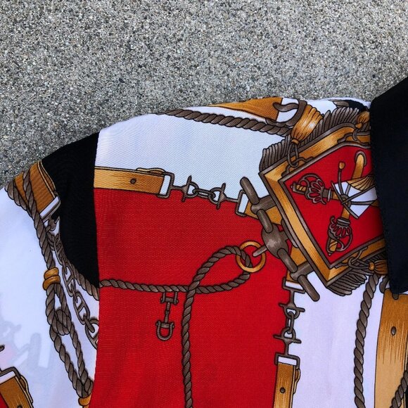 VTG LADY Blouse Top Button Shirt Women's 1X Korean Long Sleeve Red - Picture 4 of 7